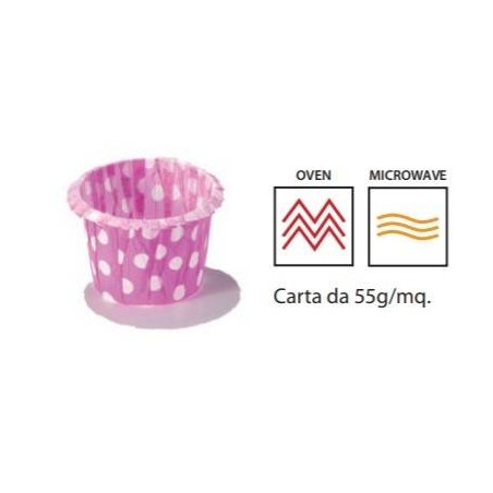 PIROTTINI MUFFIN 30x30mm POIS FUXIA 120pz