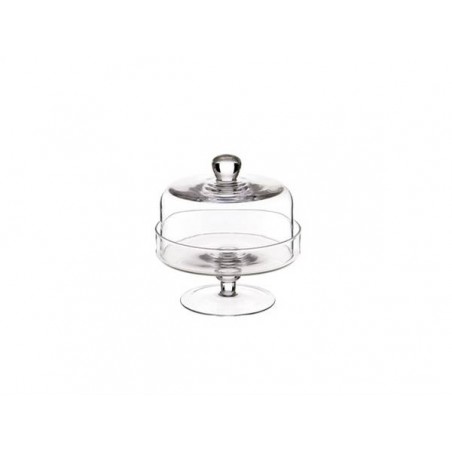 PORTATORTA VETRO C/COP H.24cm ø22cm