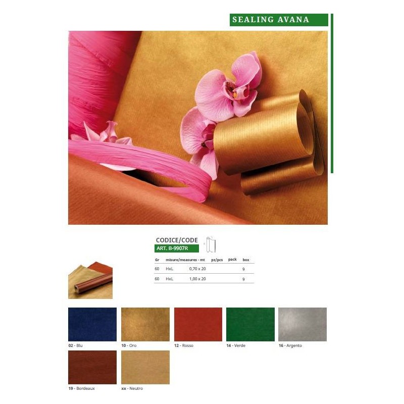 BOBINA CARTA SEALING COLOR H.100x20mt ARGENTO