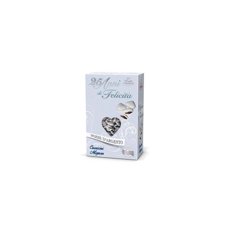 CONFETTI CIOCCOLATO CUORICINI MIGNON ARGENTO 500gr