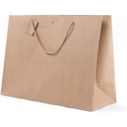 SHOPPER CARTA KRAFT CON TAG & FORO 39+15x29cm AVANA