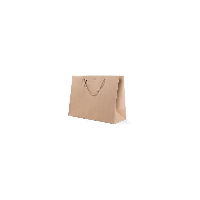 SHOPPER CARTA KRAFT CON TAG & FORO 39+15x29cm AVANA