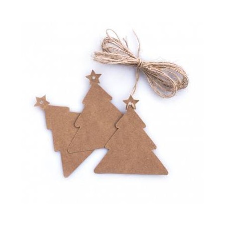 TAG CON CORDINO CARTA KRAFT 7,5x7cm 20pz ALBERO AVANA