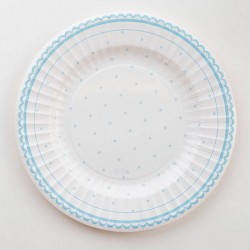 PIATTI CARTONCINO ROUND SHAPE PETIT AZZURRO 27cm 8pz