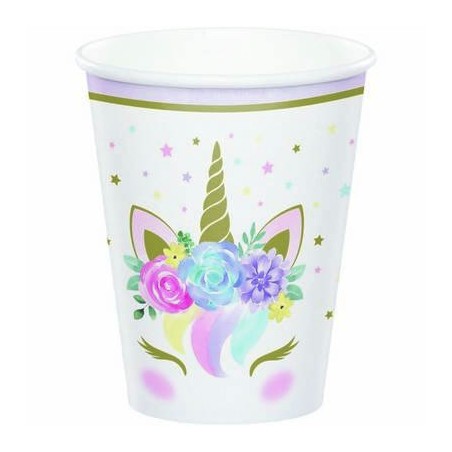 BICCHIERE CARTA 266ml UNICORNO BABY 8pz