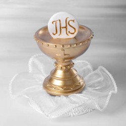 CAKE TOPPER COMUNIONE CALICE C/OSTIA E CIUFFO ART.27060