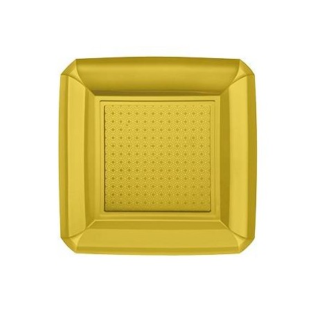 PIATTO DANDY QUADRATO DESSERT PS 18X18 GIALLO 20pz