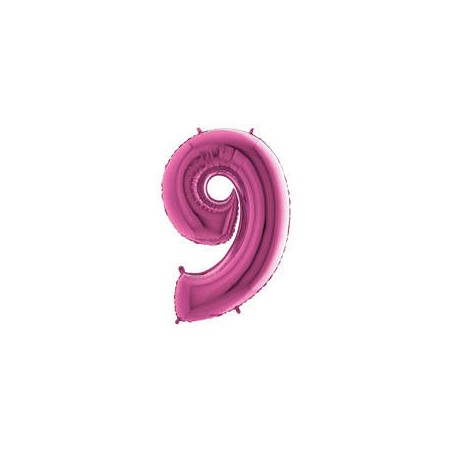PALLONE NUMERO 9 MYLAR 102cm 40 FUCSIA