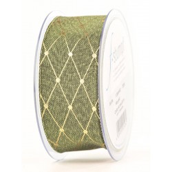NASTRO TESSUTO CADIZ mm40x20mt VERDE-ORO