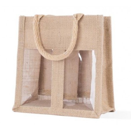 BORSA JUTA PORTA 2 VASETTI C/FIN 20+10x15cm