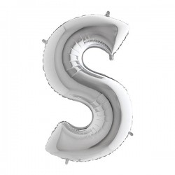 PALLONE MYLAR LETTERA S 40 102cm SILVER