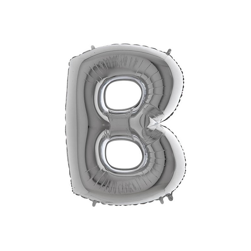 PALLONE MYLAR LETTERA B 40 102cm SILVER