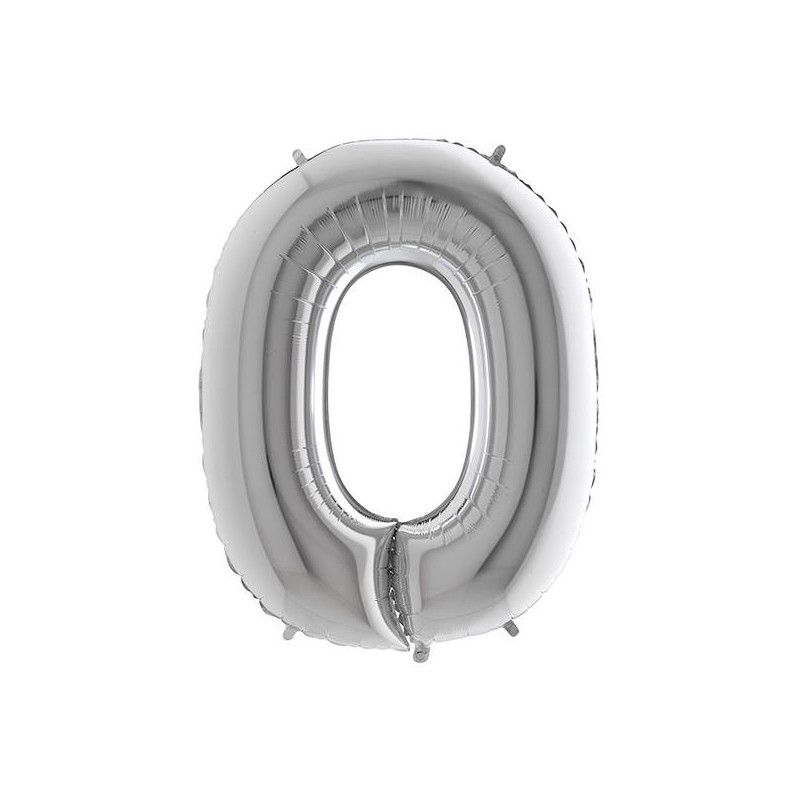 PALLONE MYLAR LETTERA O 40 102cm SILVER