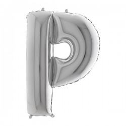 PALLONE MYLAR LETTERA P 40 102cm SILVER