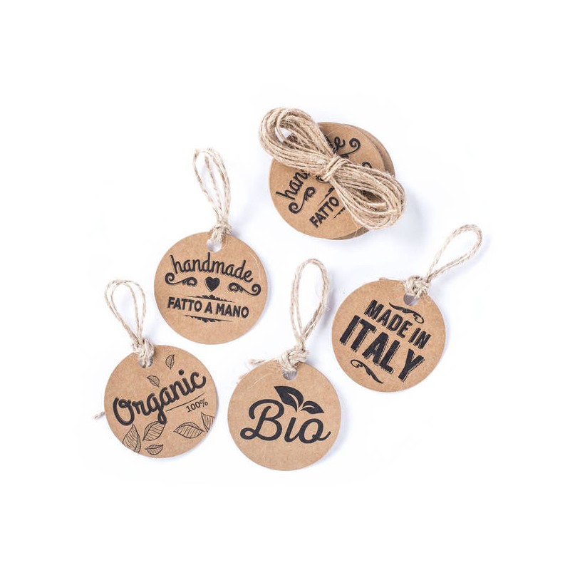 TAG CARTONCINO AVANA PROD. ARTIGIANALI ø6cm 20pz