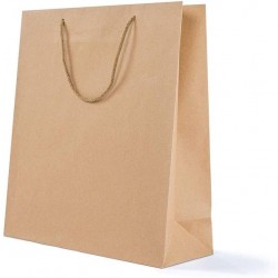SHOPPER CARTA KRAFT LUSSO 16+8x20cm AVANA