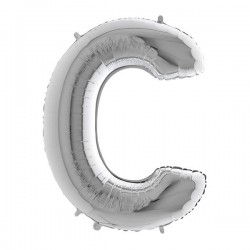 PALLONE MYLAR LETTERA C 40 102cm SILVER