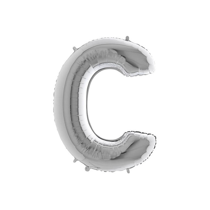 PALLONE MYLAR LETTERA C 40 102cm SILVER
