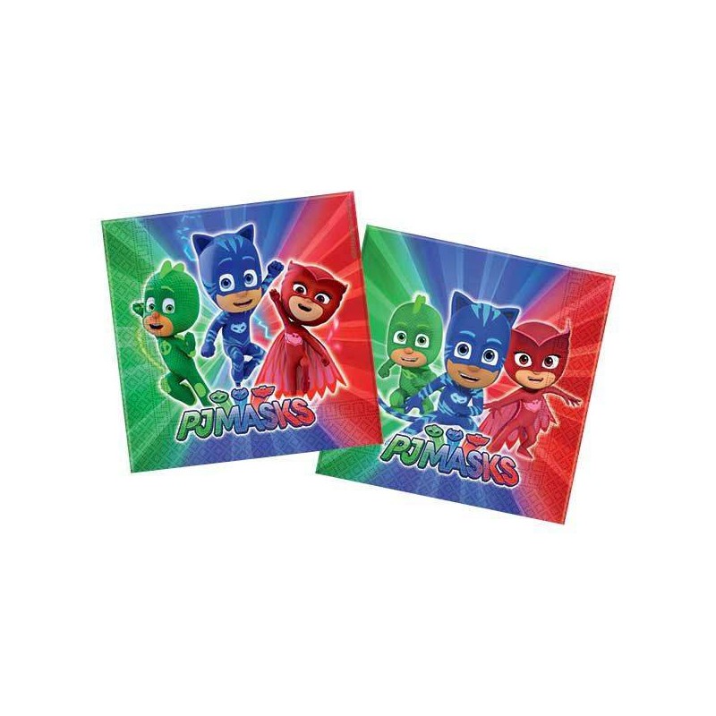 TOVAGLIOLI 33x33cm SUPER PIGIAMINI PJ MASKS 20pz