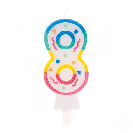 CANDELA NUMERO ARLECCHINO N°8