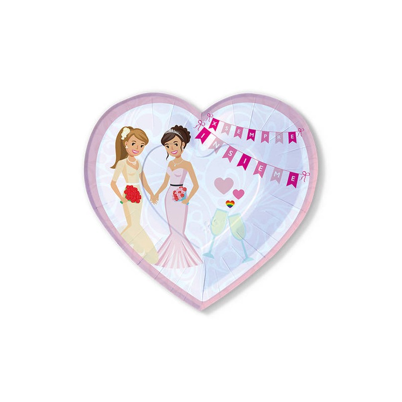 PIATTI CUORE 26X24 PER SEMPRE INSIEME PIN 6pz