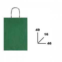 BORSA CARTA COLOR MIS.46+16x49cm VERDE SCURO 560