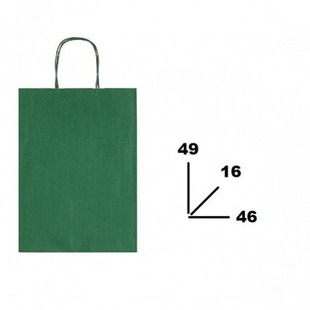 BORSA CARTA COLOR MIS.46+16x49cm VERDE SCURO 560
