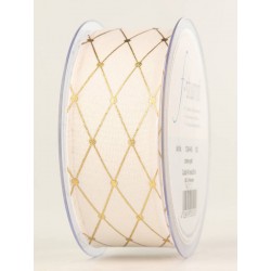 NASTRO TESSUTO CADIZ mm40x20mt CREMA-ORO