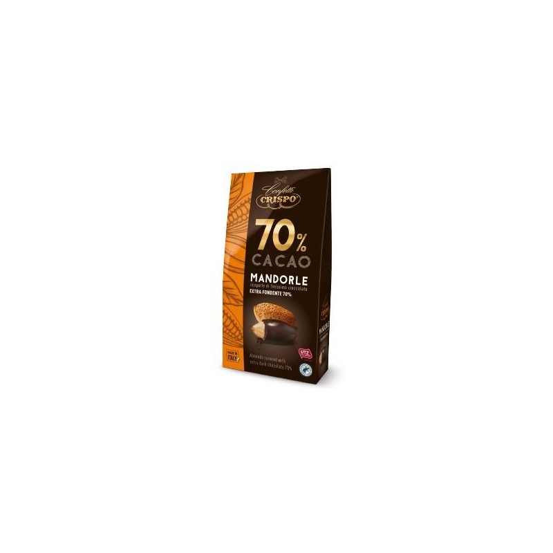 MANDORLE RICOPERTE DI CIOCCOLATO FONDENTE 70% 130gr
