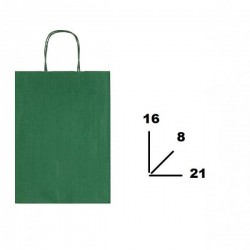 BORSA CARTA COLOR MIS.16+8x21cm VERDE SCURO 560
