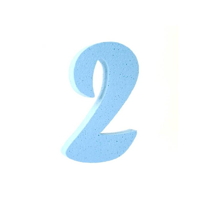 NUMERO POLISTIROLO PASTELLO mm120x90 2 CELESTE