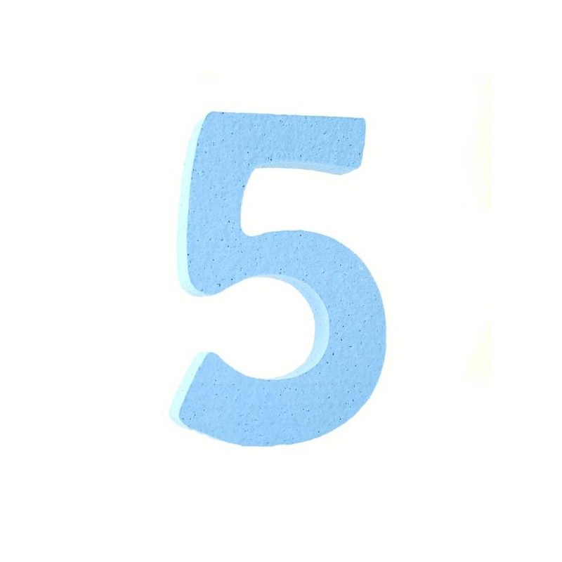 NUMERO POLISTIROLO PASTELLO mm120x90 5 CELESTE