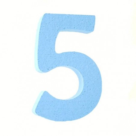 NUMERO POLISTIROLO PASTELLO mm120x90 5 CELESTE