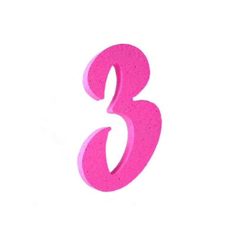 NUMERO POLISTIROLO PASTELLO mm120x90 3 FUCSIA