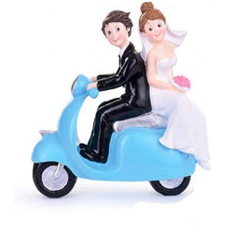 CAKE TOPPER SPOSI SU VESPA  H.17 ART.28481