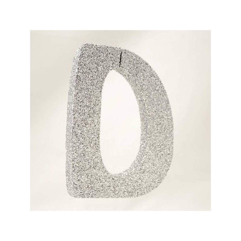 LETTERA POLISTIROLO GLITTER ARGENTO mm120x90 D