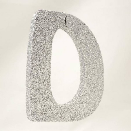 LETTERA POLISTIROLO GLITTER ARGENTO mm120x90 D