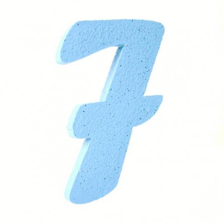 NUMERO POLISTIROLO PASTELLO mm120x90 7 CELESTE