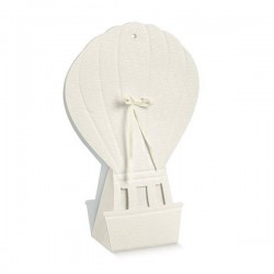 MONGOLFIERA CARTONCINO MATELASSè BIANCO 6x4x14,5cm 10pz