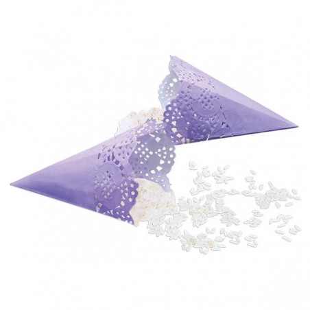 CONI PORTA RISO MERLETTATI CARTA GLICINE 12pz 17cm