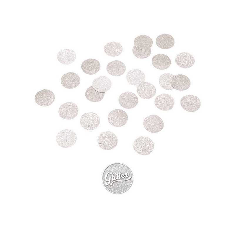 CONFETTI CARTA GLITTER ARGENTO ø3cm BLISTER