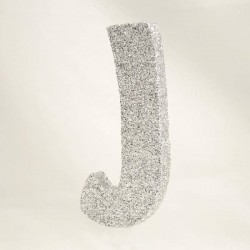 LETTERA POLISTIROLO GLITTER ARGENTO mm120x90 J