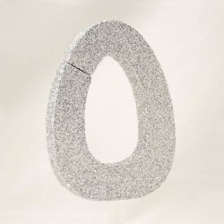 LETTERA POLISTIROLO GLITTER ARGENTO mm120x90 O