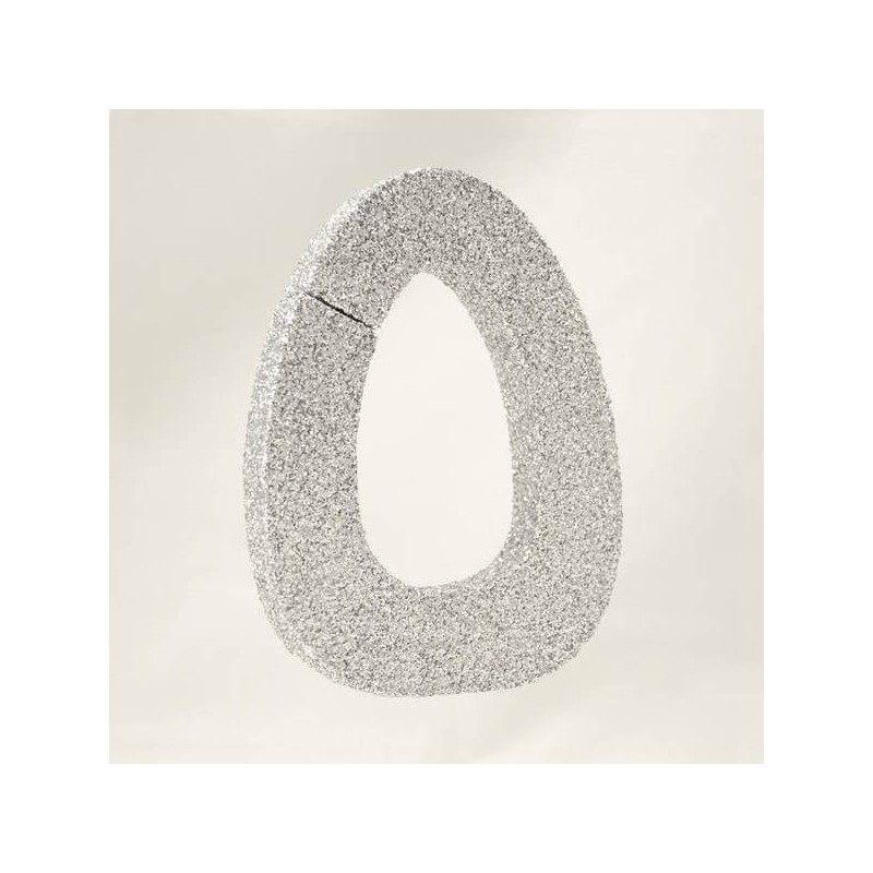 LETTERA POLISTIROLO GLITTER ARGENTO mm120x90 O