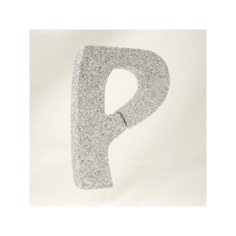 LETTERA POLISTIROLO GLITTER ARGENTO mm120x90 P
