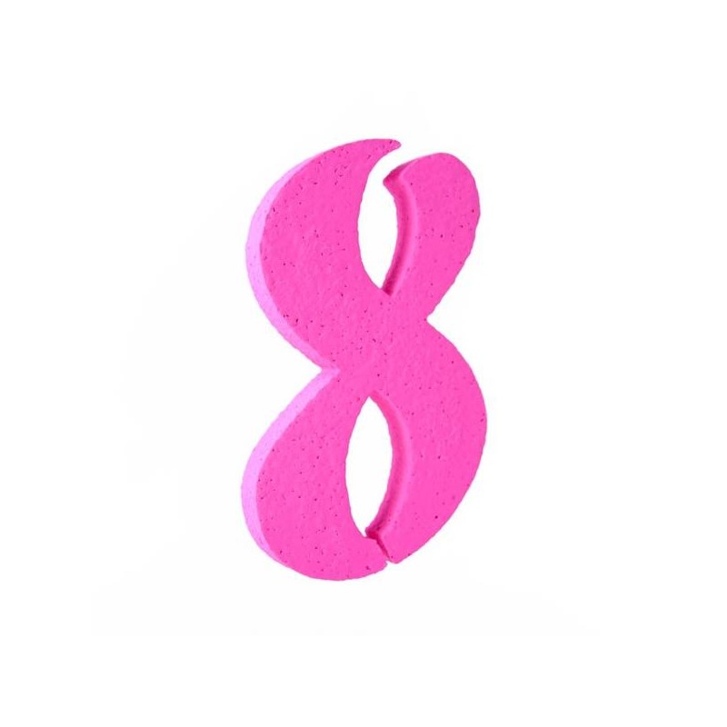 NUMERO POLISTIROLO PASTELLO mm120x90 8 FUCSIA