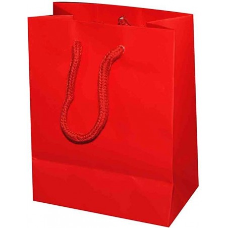 BORSA CARTA LUSSO OPACO 11+6,5X14cm  ROSSO