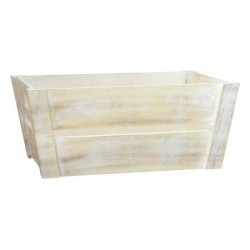 CASSETTA LEGNO BIANCO ANTICATO 36x26x16cm CASL2448