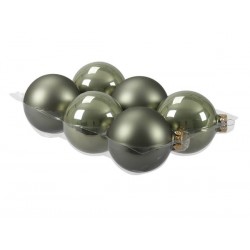 PALLINE VETRO ø80mm VERDE GRANITO 6pz