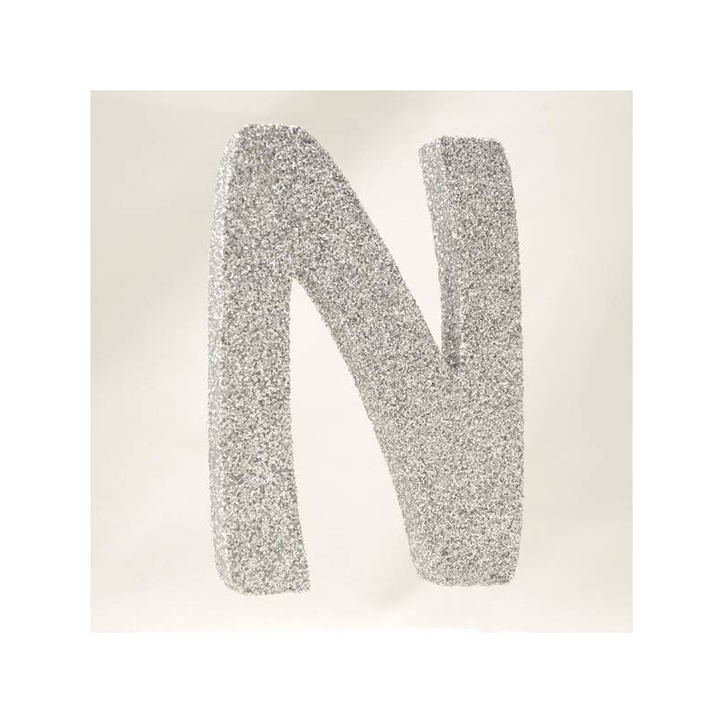 LETTERA POLISTIROLO GLITTER ARGENTO mm120x90 N